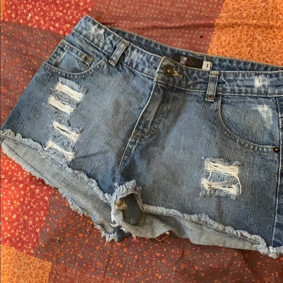 Slightly Distressed Jean Shorts - Picture 1 of 3